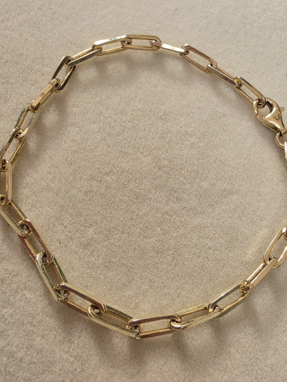 Lisa Gozlan Gold on Sterling Silver Paperclip Bracelet • 8" • 5.85g